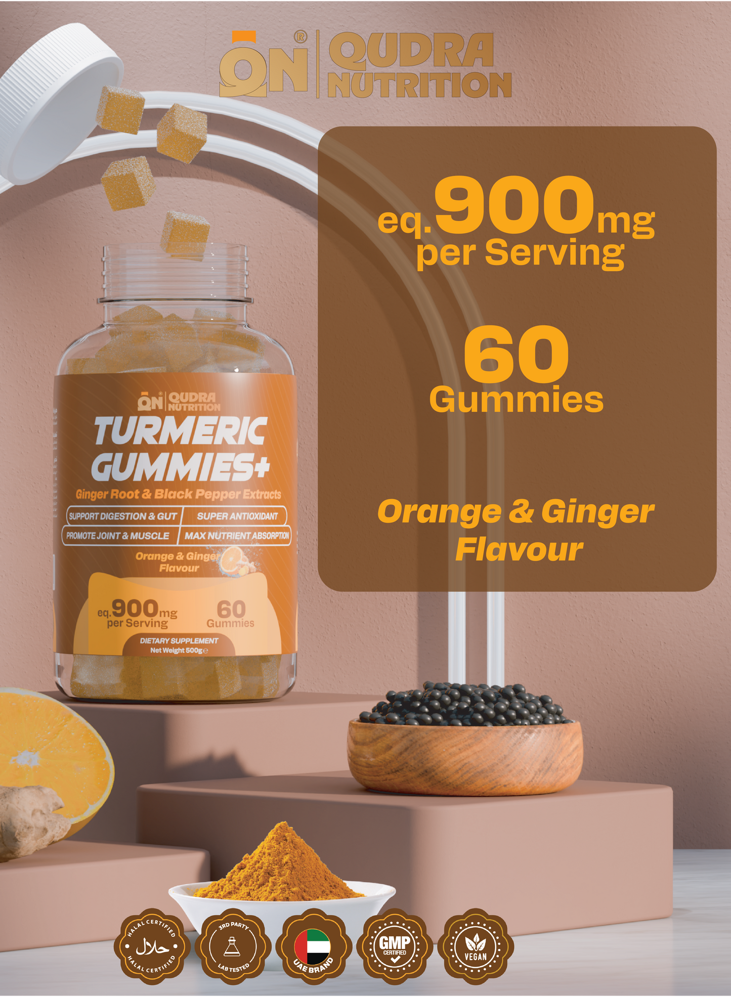 Turmeric Gummies + Ginger Root & Black Pepper Extracts