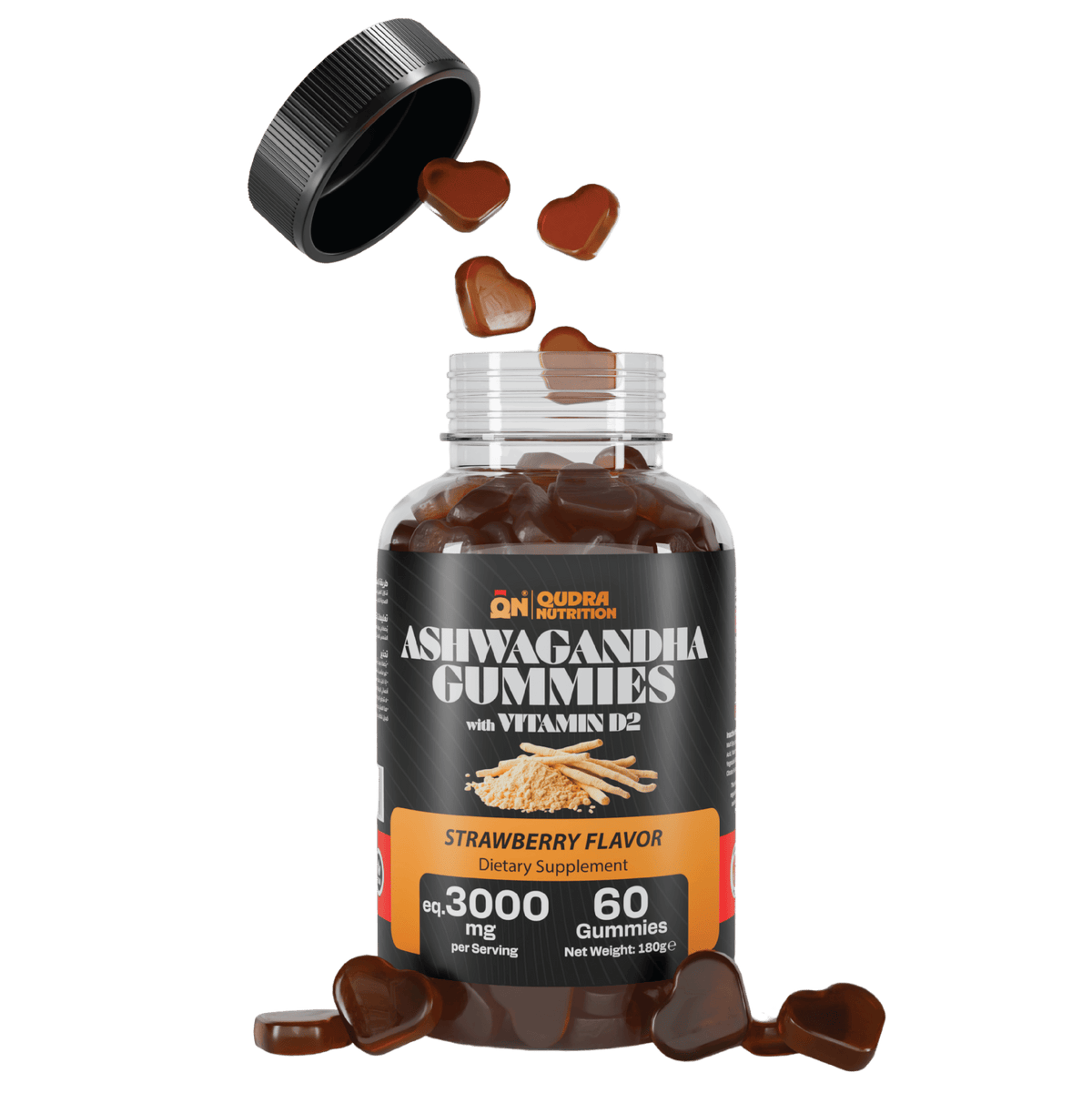 Ashwagandha 3000mg Plus Vitamin D2 Gummies - Qudra Nutrition