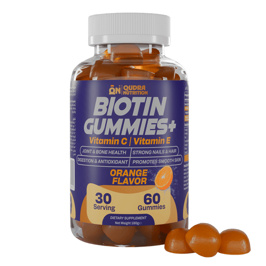 Biotin Gummies+ with Vitamin C & Vitamin E - Qudra Nutrition
